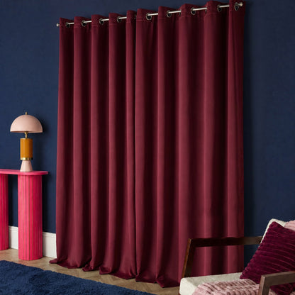 Eyelet Blackout Curtains – Burgundy