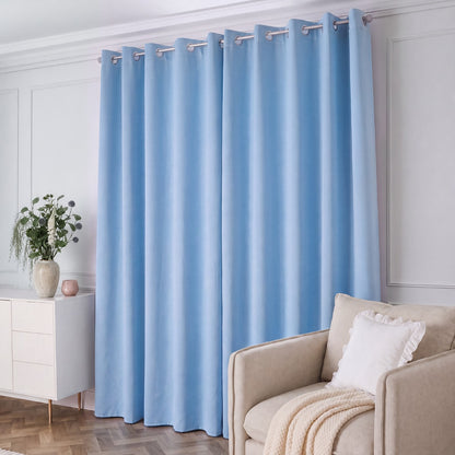 Eyelet Blackout Curtains – Dusky Blue