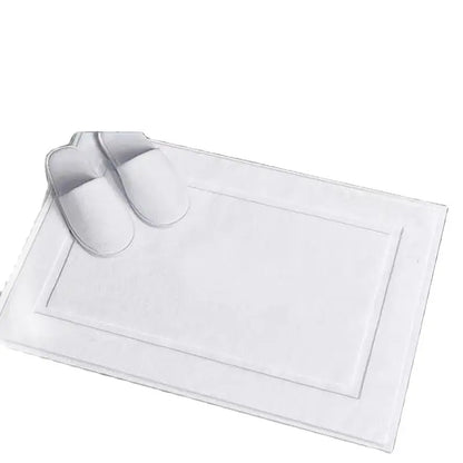 White cotton bath mat