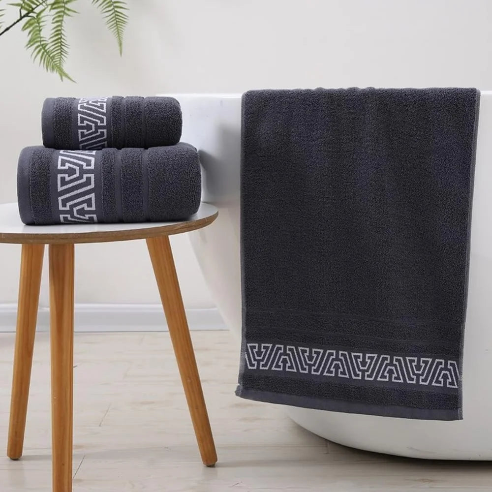 Cotton bath towel on a stool