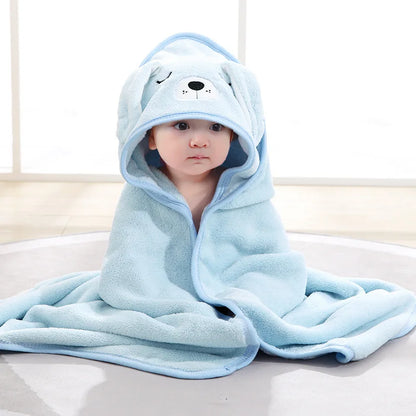 Hooded baby towel – Blue Dog