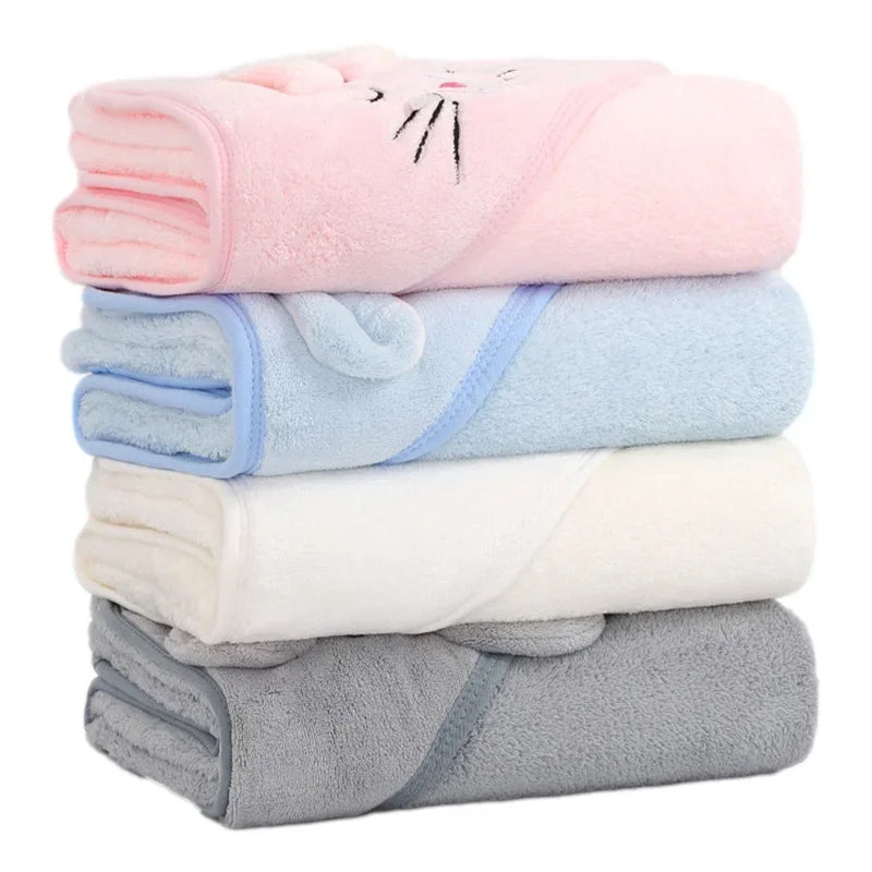 Folded hooded baby towels