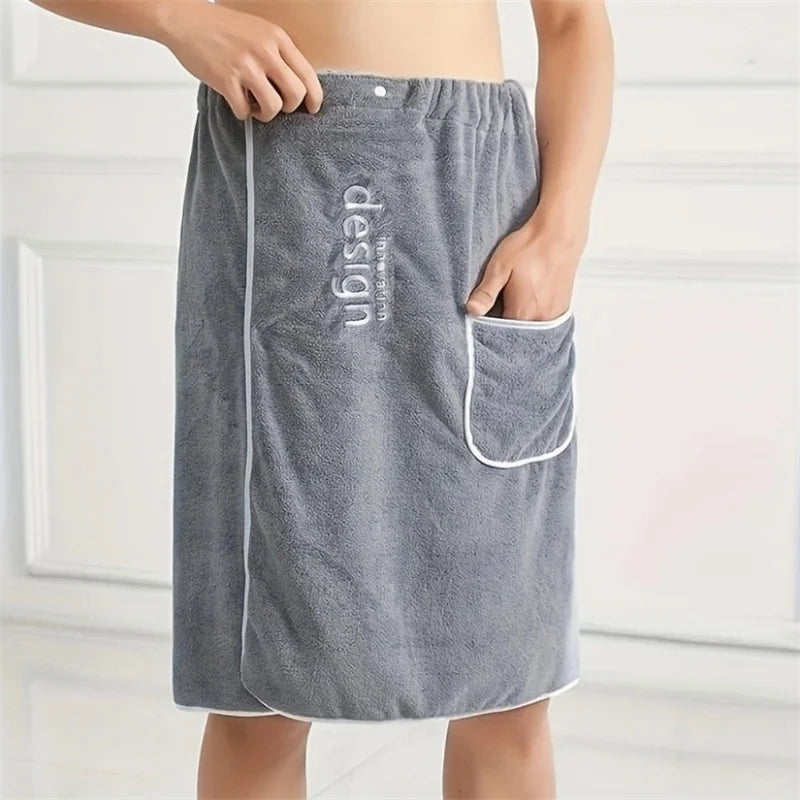 Men's towel wrap in Grey
