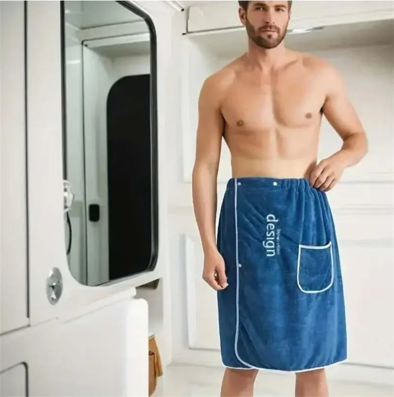 Towel wrap worn after the shower