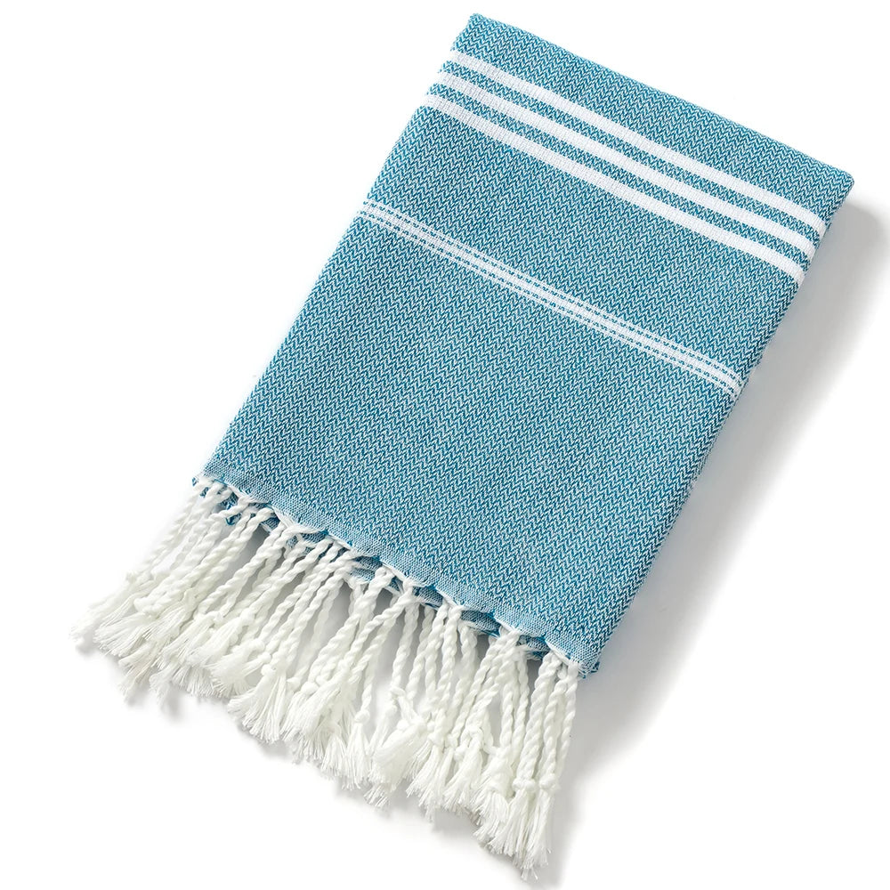 Turkish cotton bath sheet in Blue