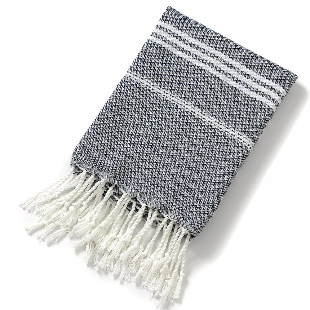 Turkish cotton bath sheet in Charcoal