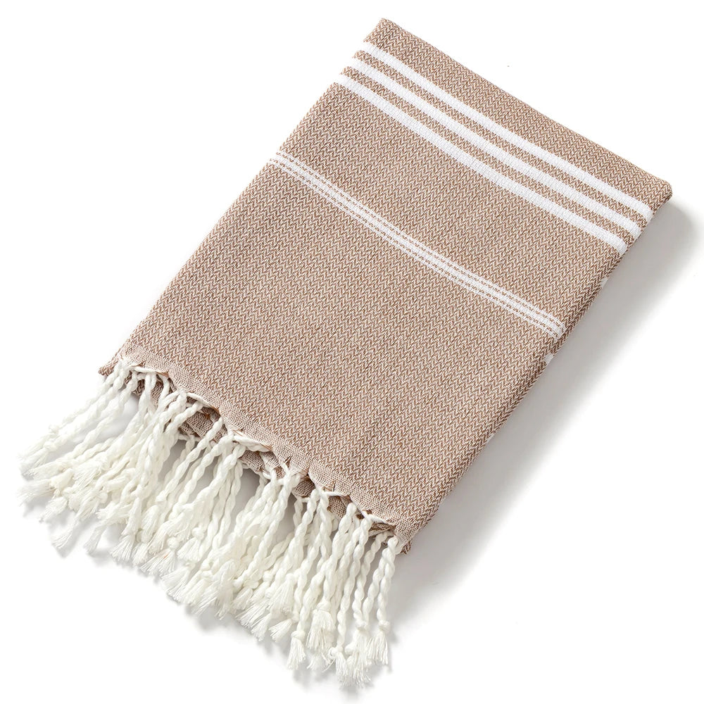 Turkish cotton bath sheet in Taupe